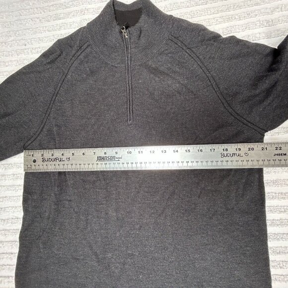 Horny Toad Mens Wool 1/4 Zip Mock Pullover Sweater Size Large Gray Lightweight - Picture 4 of 8